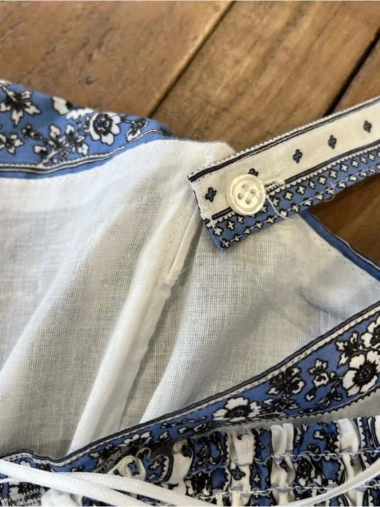 Max Studio Spaghetti strap Floral Maxi Dress Women’s Large Blue Cottagecore New - Picture 9 of 12